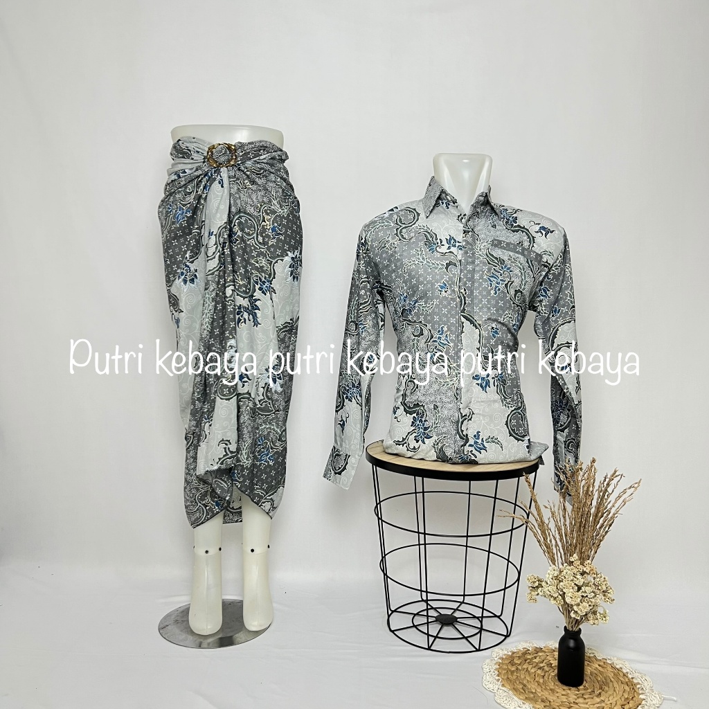 BATIK COUPLE BAJU BATIK COUPLE KAIN LILIT PREMIUM BATIK SET BATIK COUPLE BATIK LENGAN PANJANG BATIK 