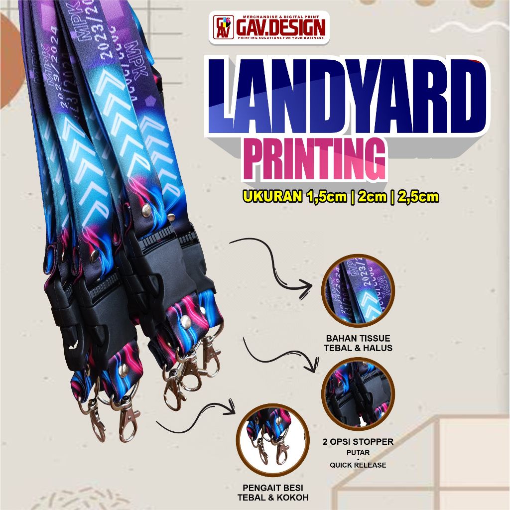 

CETAK TALI ID CARD MURAH / LANDYARD CUSTOM / GANTUNGAN ID CARD CUSTOM / LANDYARD KKN / LANDYARD EVENT