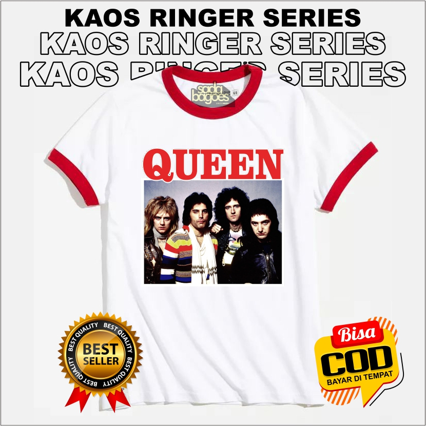kaos vintage band legend queen - kaos ringer band queen - kaos band queen