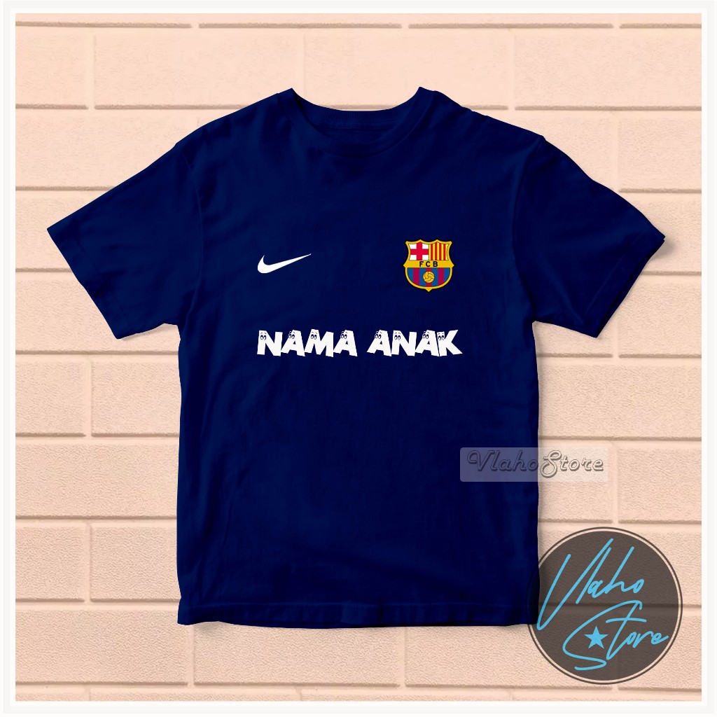 KAOS BAJU BOLA ANAK KIDS USIA 1-12 TAHUN BARCA CUSTOM NAMA GRATIS 002