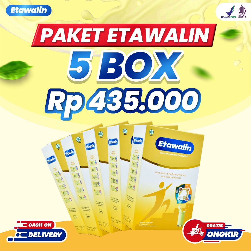 

Paket 5 Box Etawalin Susu Kambing Etawa Solusi Asam Urat dan Nyeri Sendi