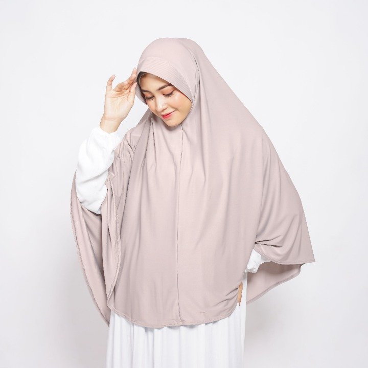 Hijab Instan XL Size - Khimar Instan Spandek Jersey Premium Hijab Bergo Hamidah Jumbo XL Bahan Spand
