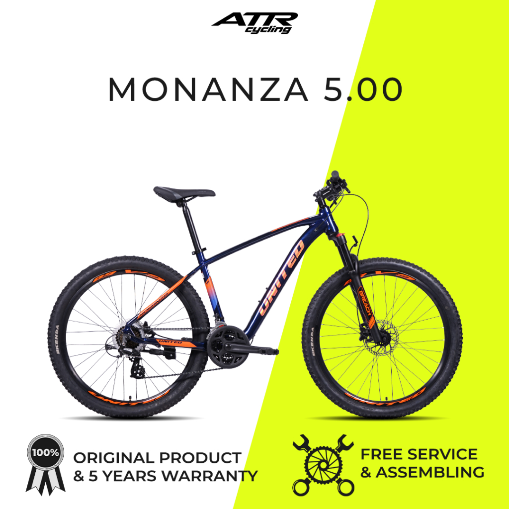 Sepeda Gunung MTB 27,5-24SP UNITED MONANZA 5.00 (21) BL-SLV-OR