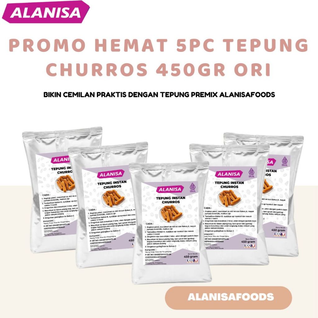 

PROMO (5) TEPUNG CHURROS 450GR ORI TERLARIS