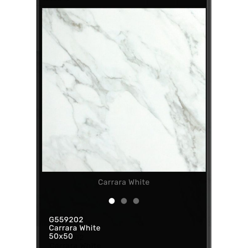keramik lantai Roman carrara white 50 * 50 kilap