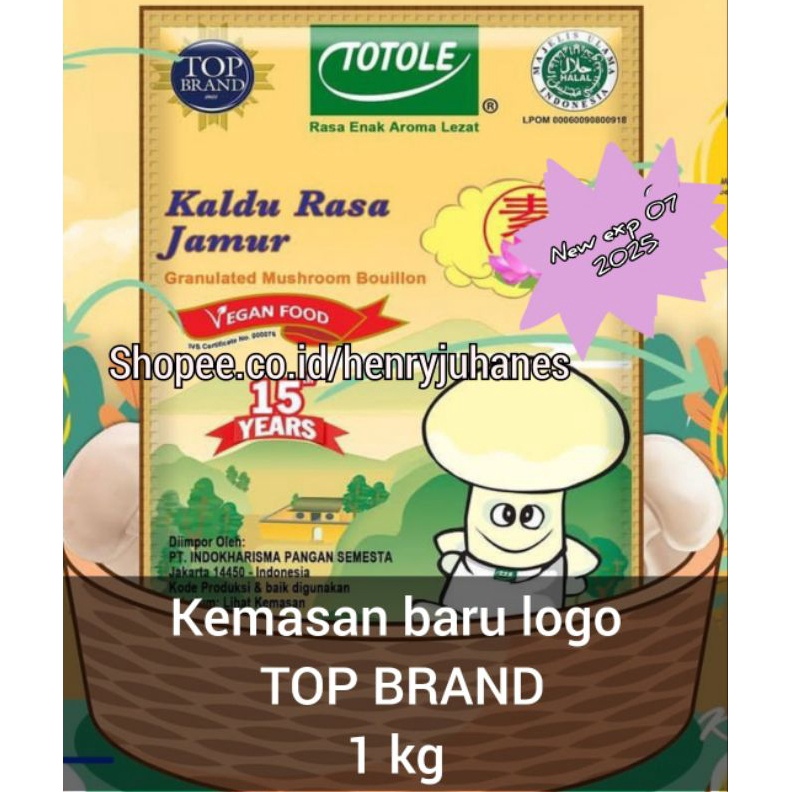 

Grosir Totole kaldu jamur kemasan jumbo 1 kg 1 gram 1kg logo halal