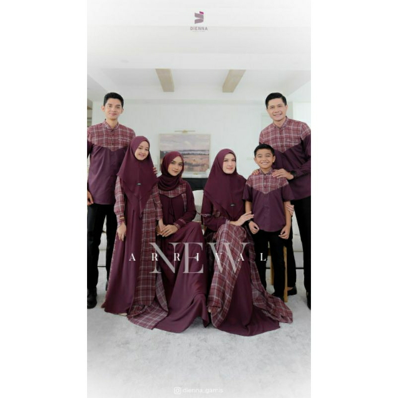 sarimbit  habibie ainun dres mom versi 2 set pasmina ori by dienna family set ied series dress baju 
