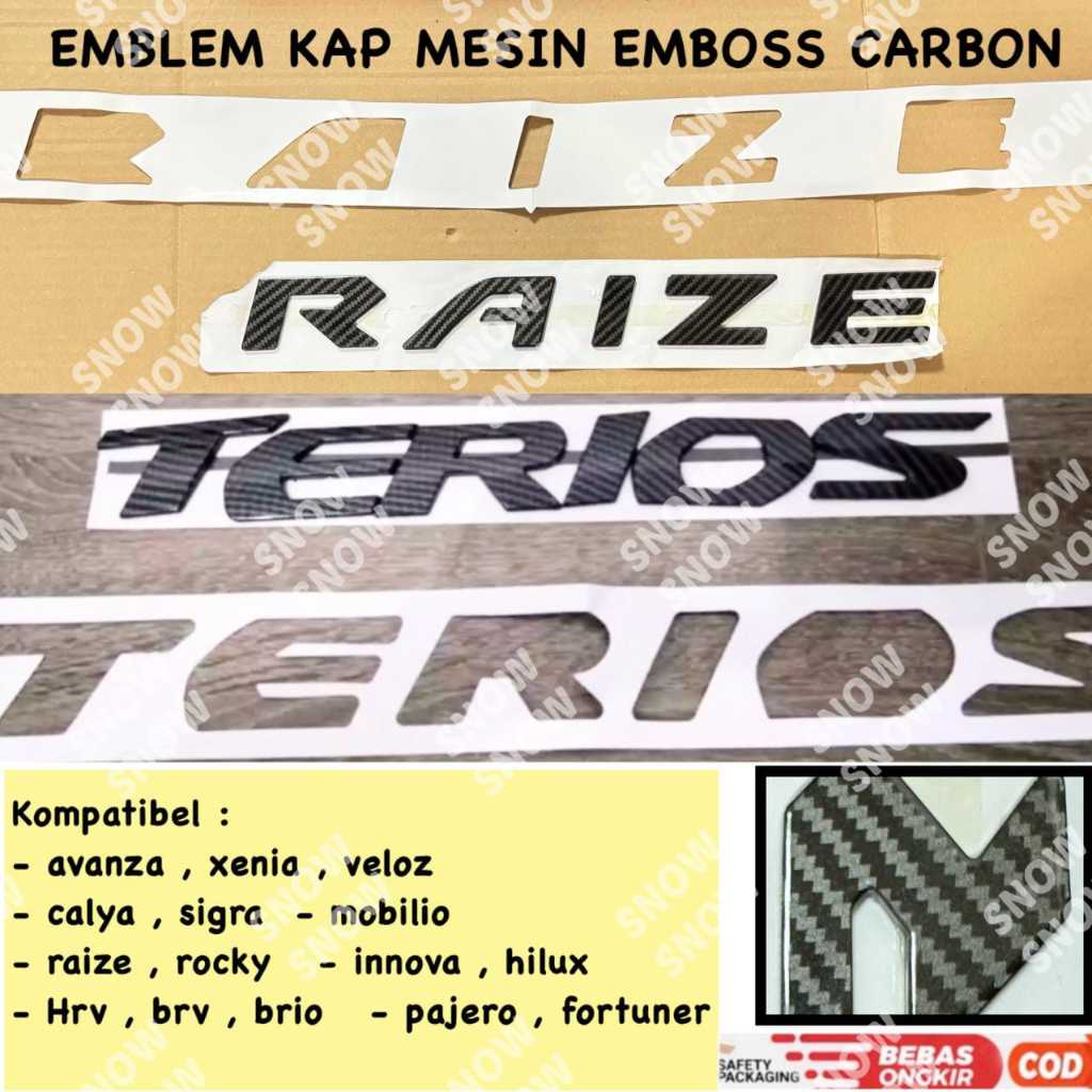 Emblem Kap Mesin Avanza Xenia Veloz Calya Sigra Innova Fortuner Hilux Xpander Cross Raize Rocky Mobi