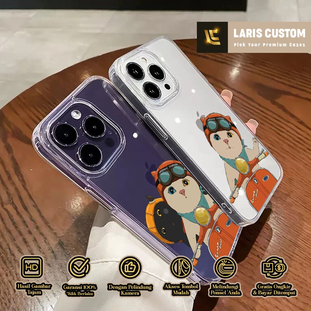 Case Oppo Reno 7 4G 6 PRO 5G F7 F9 F11 F11 Pro A1K 8 4G A76  Laris Custom [ KUCING VESPA ] Casing Be