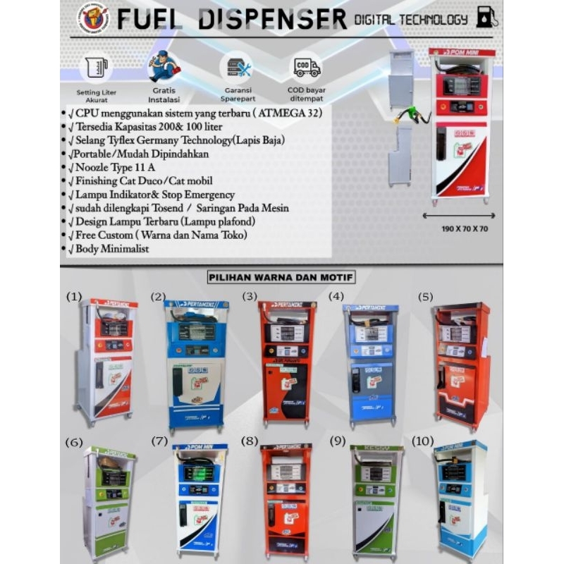 pom mini digital 1nozzel mini murah