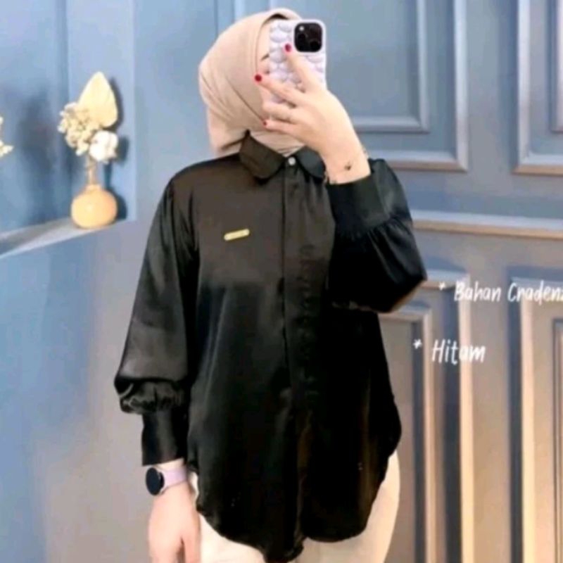 kemeja Wanita basic Crandeza silk polos.