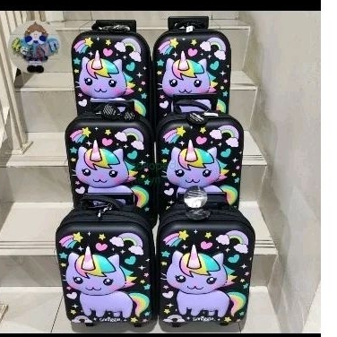 SMIGGLE TROLLEY JUNIOR SKY HI HARDTOP TROLLEY BAG CAT UNICORN Tas troli Smiggle original SALE Ready 