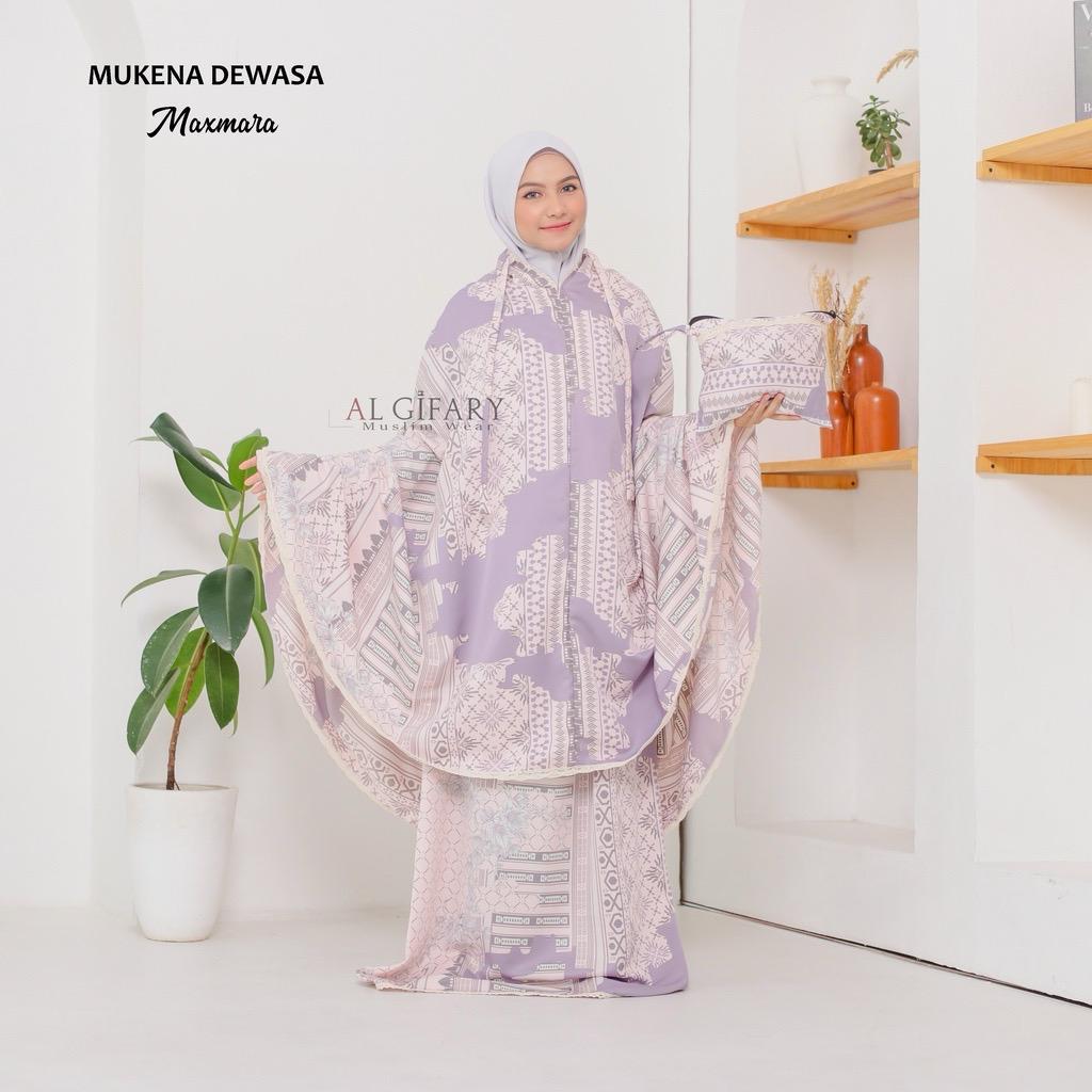 Mukena Dewasa Maxmara Luxury Premium Terbaru Motif Mewah Laser Cut