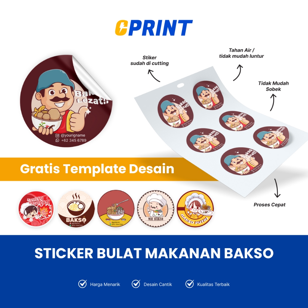 

Stiker Vinyl Susu Putih Label Makanan Bakso Bulat Anti Air Custom Free Template