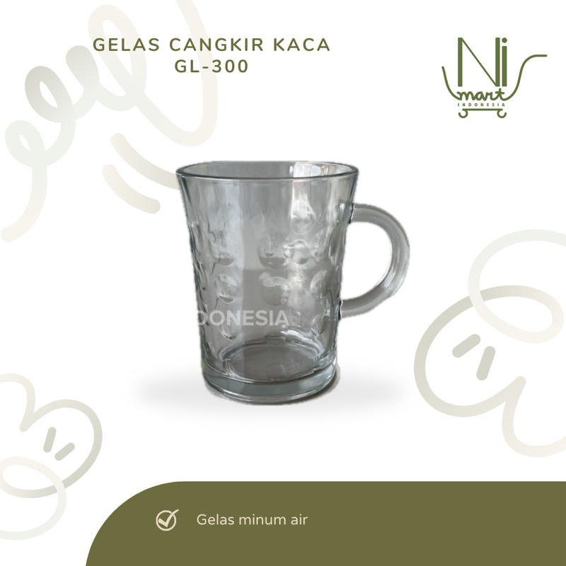 GELAS BIR GL-300 GELAS CANGKIR AIR MINUM TEH TEA KOPI MOTIF BULAT MURAH RUMAH MAKAN RESTAURANT UNIK 