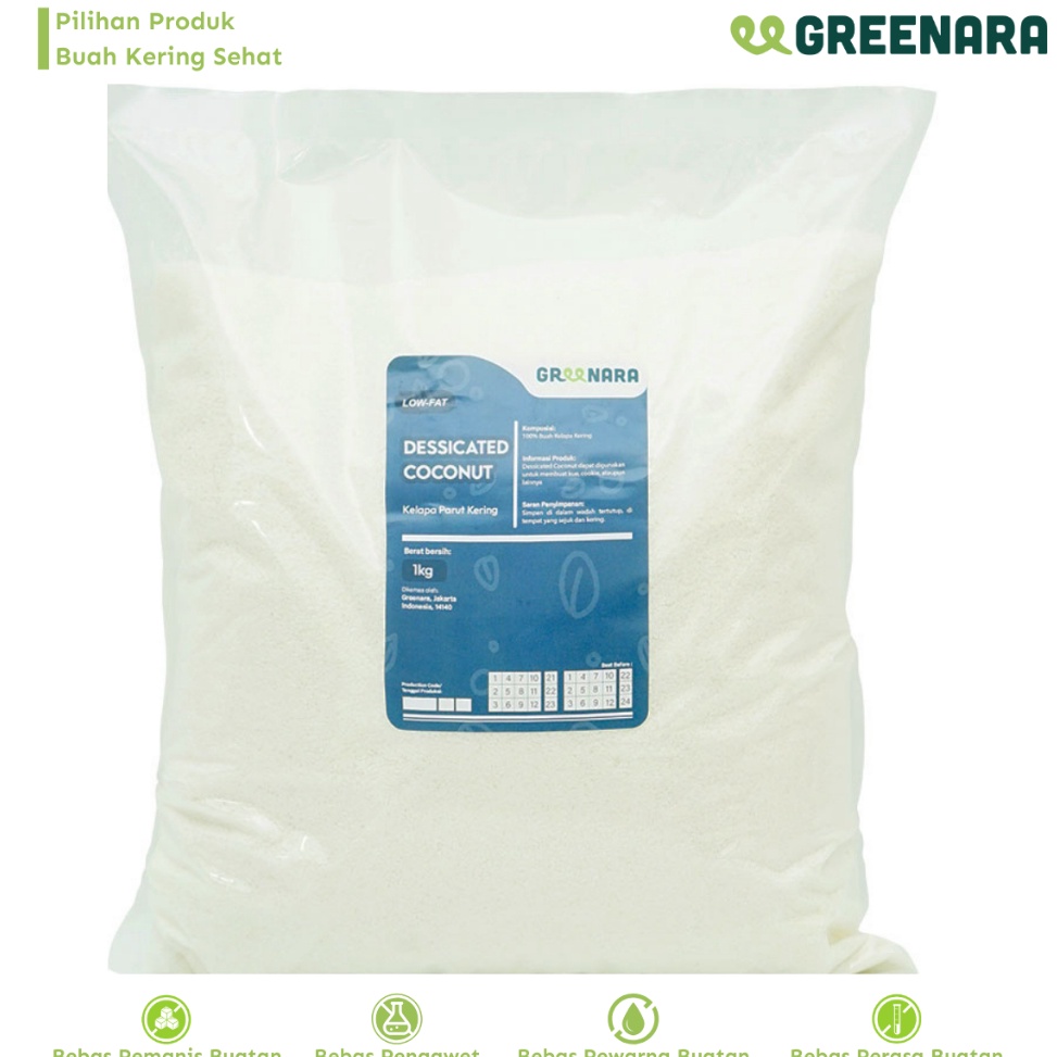 

Swip up Greenara Kelapa Parut Kering 1Kg Dessicated Coconut