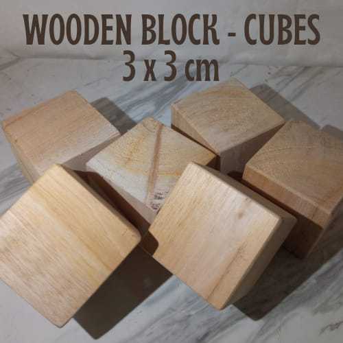 Balok kayu kubus | Dadu kayu ukuran 3x3x3 cm