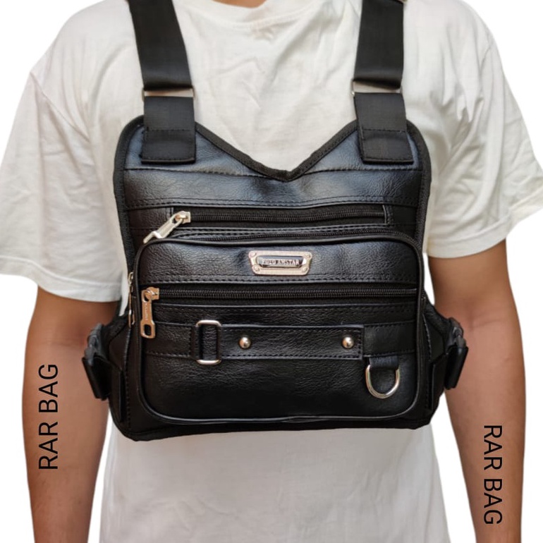 Terlaris Chest Rig Bag Tas Dada Kulit PU Leather Polo Amstar Chest Bag Tas Rompi Tactical Tas Selemp