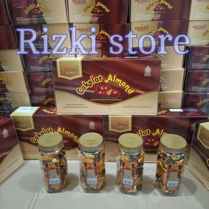 

Coklat Almond d'KING 4 Toples Cokelat Almon