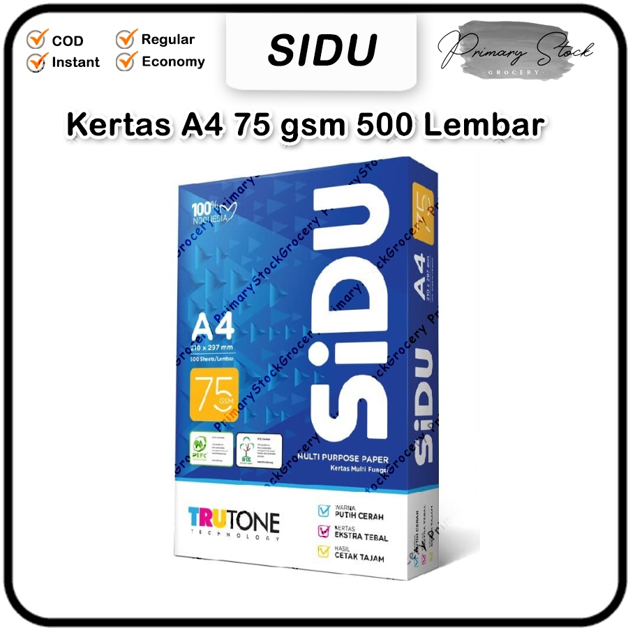 

Kertas Sidu A4 75 GRAM Sinar Dunia Paper Fotocopy Print HVS 75 Gsm