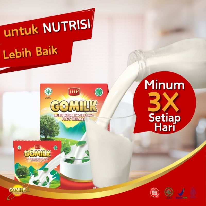 

Gomilk Susu Kambing Etawa plus Herbal 200 gr || penggnti sufor || aman untuk ibu hamil dan menyusui