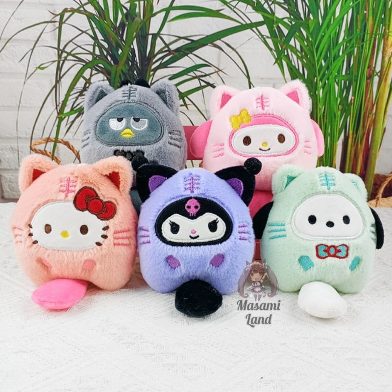 Ganci Boneka Sanrio / Gantungan Kunci Kuromi Pompompurin My Melody Hello Kitty Bahan Plush Premium