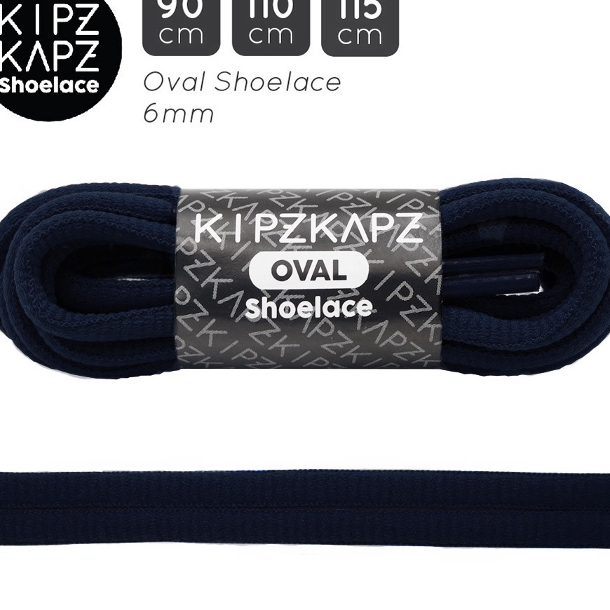 Penjualan TerbaikCOD KIPZKAPZ TALI SEPATU LONJONG  OVAL SHOELACE 6MM  OSP1 DEEP NAVY  9CM 11CM 115CM