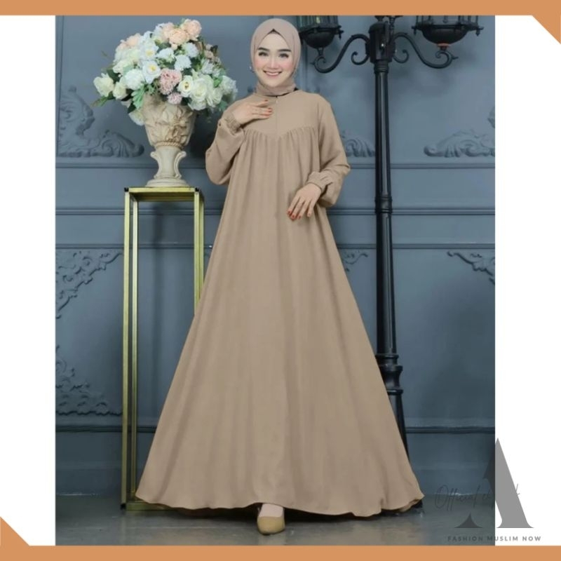 Dress Muslim / Abaya Muslim Jumbo / Gamis Crinkle Jumbo / Dress Polos Crinkle