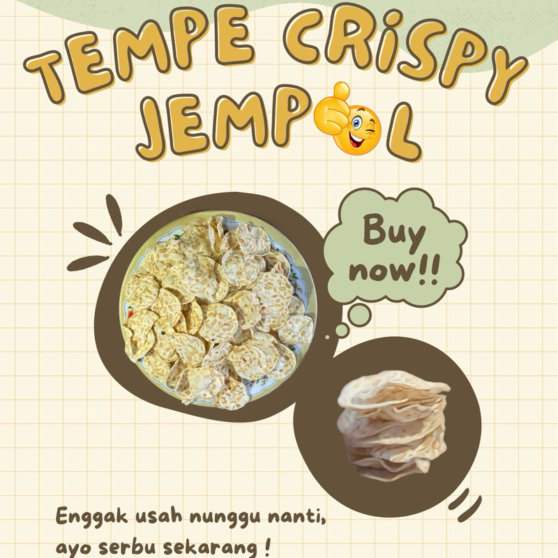 

Keripik Tempe Jempol Tempe Crispy Khas Capang Gurih Renyah Halal