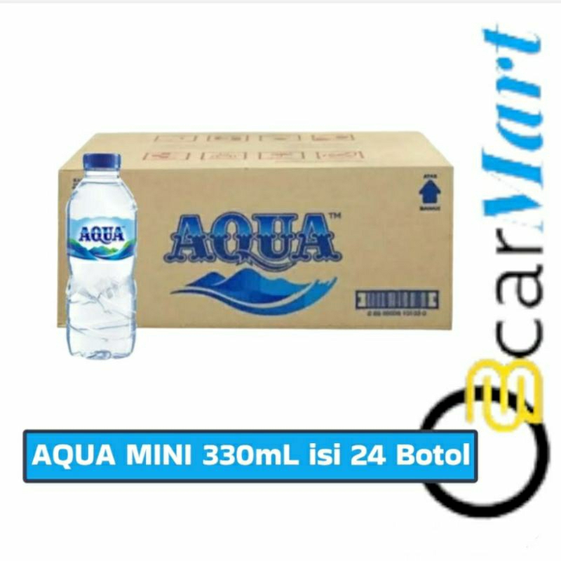 

Air Mineral AQUA 330ml 1 dus isi 24 Botol Mini