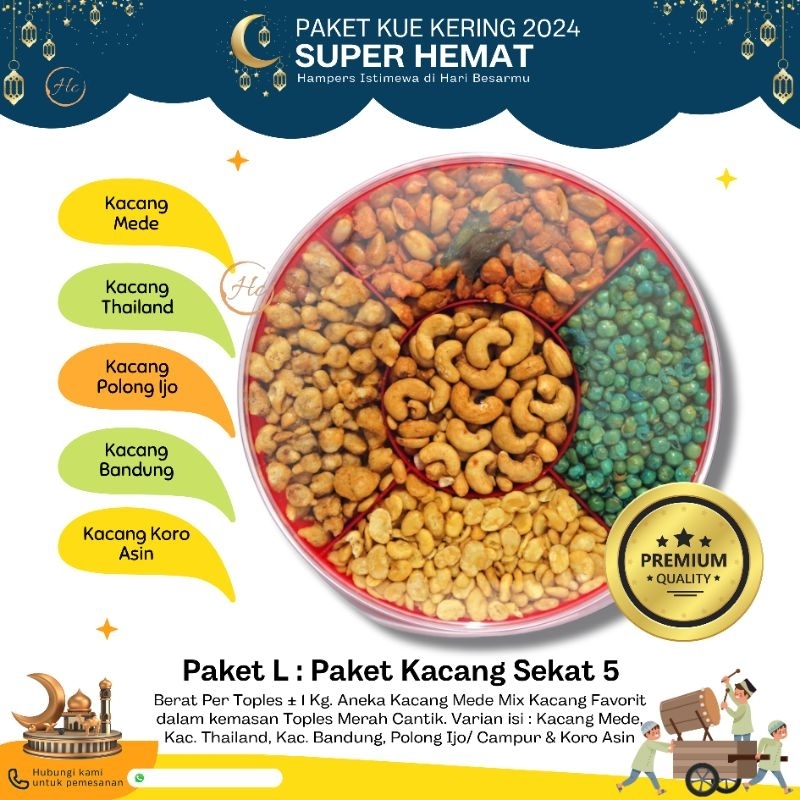 

paket L kue lebaran homemade hampers lebaran kue kering kastengel nastar putri salju dan sudah free bublewrap paket toples 5sekat