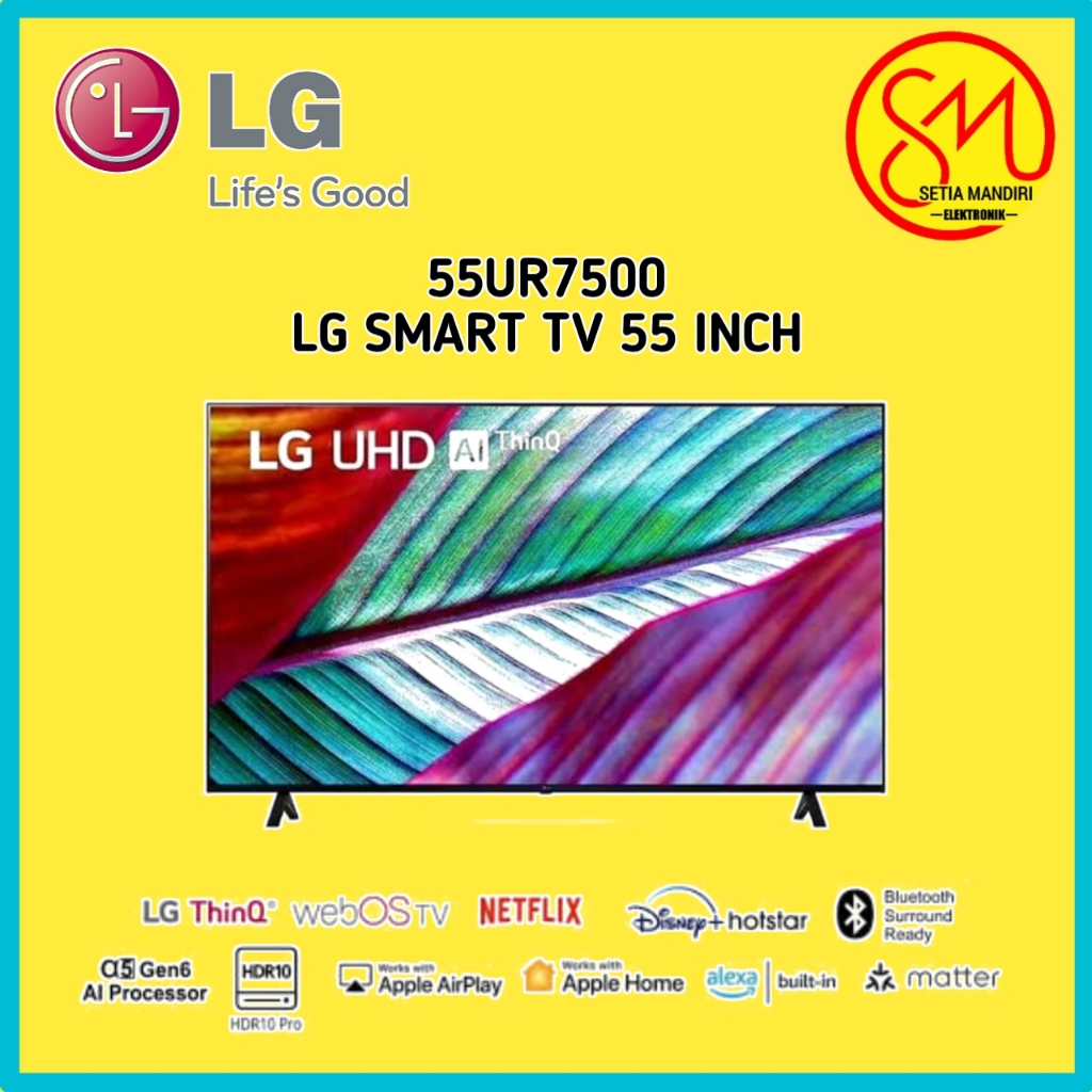 LG 55UR7500 Smart TV LED 55 Inch UHD 4K UR7500PSC AI ThinQ DVB-T2 WiFi 55UR7500PSC