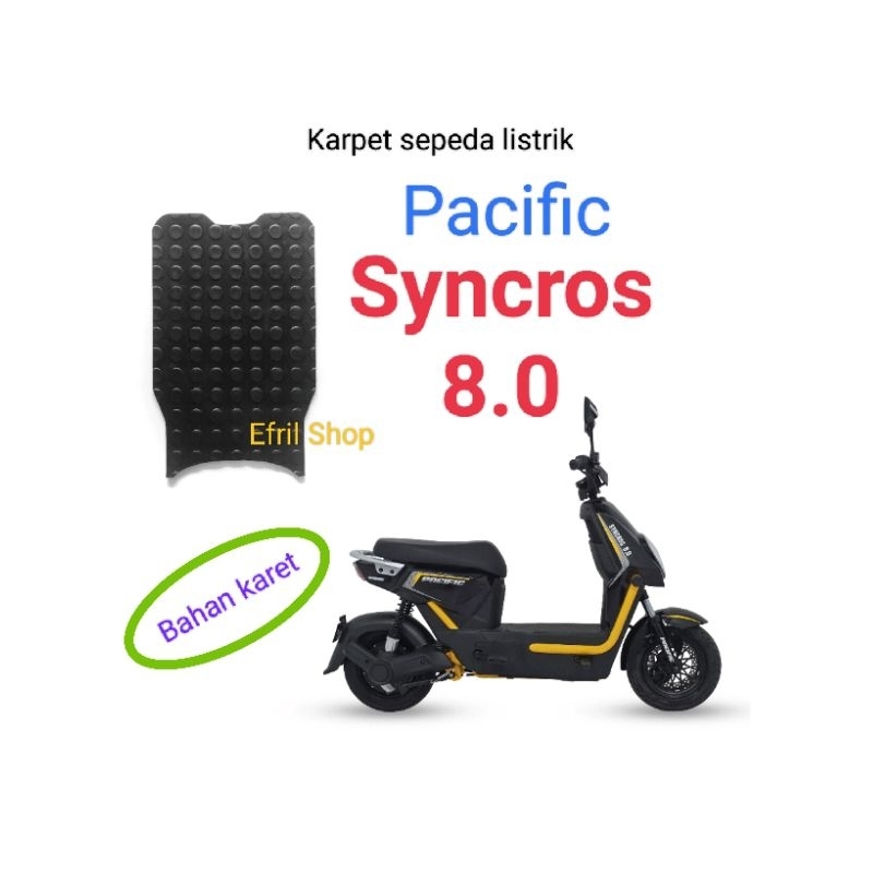Karpet sepeda listrik Pacific Syncros 8.0 bahan karet Asli