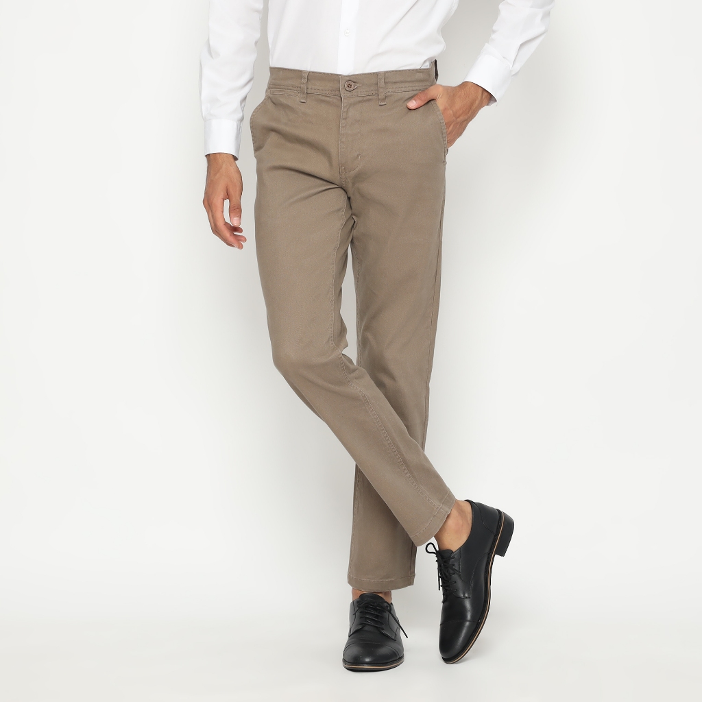 Platini Celana Pria Chino Panjang Coklat 566013