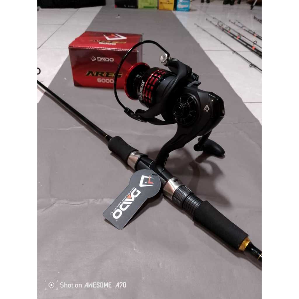 Set Joran Laut kaku kuat 15kg MURAH Reel DAIDO ARES 6000