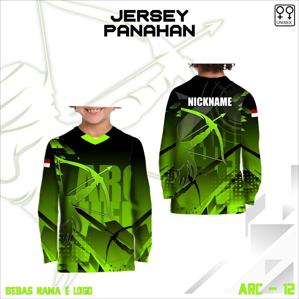 Jersey panah kaos anak baju archery panahan lengan panjang