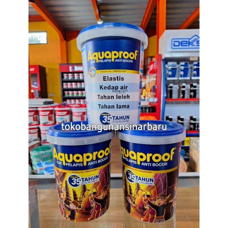 Aquaproof 1 Kg / Cat Tembok Aquaproof / Cat Pelapis Anti Bocor Abu-Abu Putih