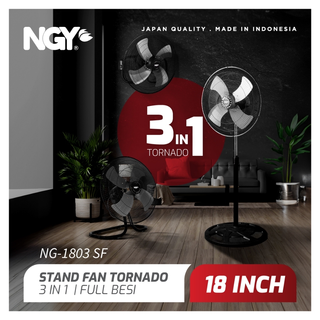 Nagoya Kipas Angin 3 in 1 Berdiri Dinding Lantai 18 inch | Stand Fan 3in1 18" NGY1803SF