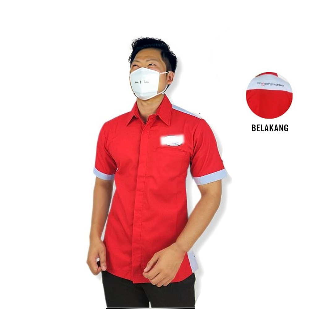 Kemeja Kerja Seragam Kantor Pria Casual Seragam Kerja JNE Kurir Ekspedisi Pengiriman Staff Counter J