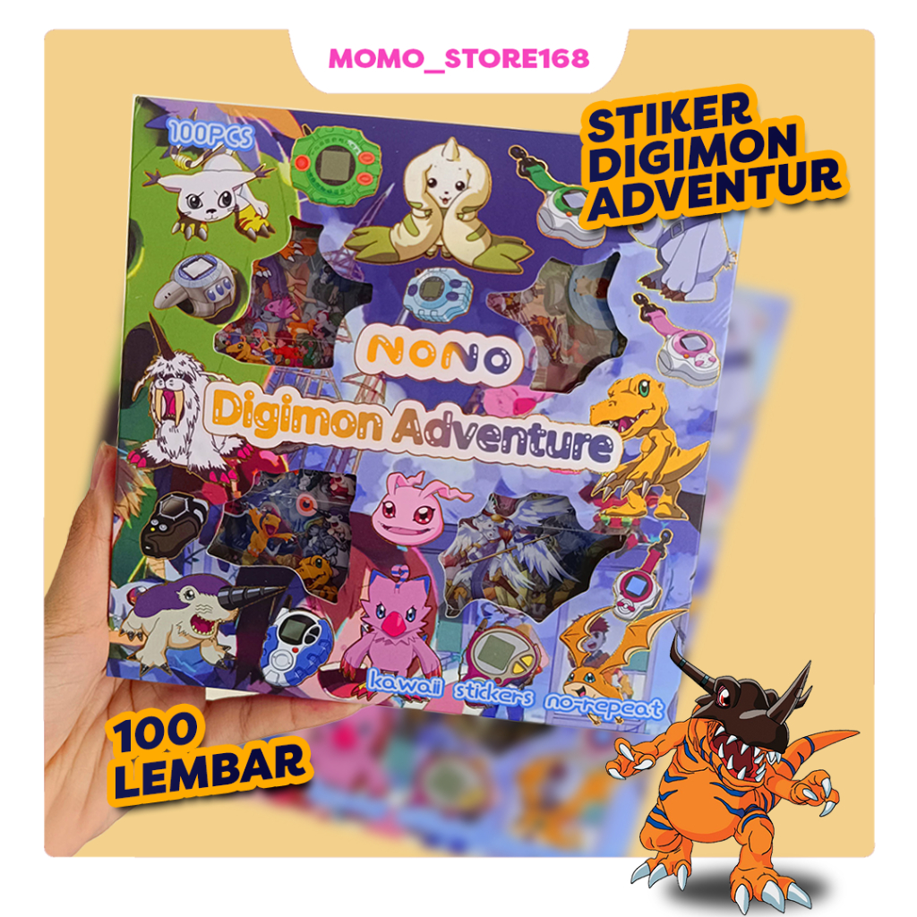 

Stiker Digimon Adventure Stiker Momo Nono Cici Digimon Adventure Waterproff 100 lembar
