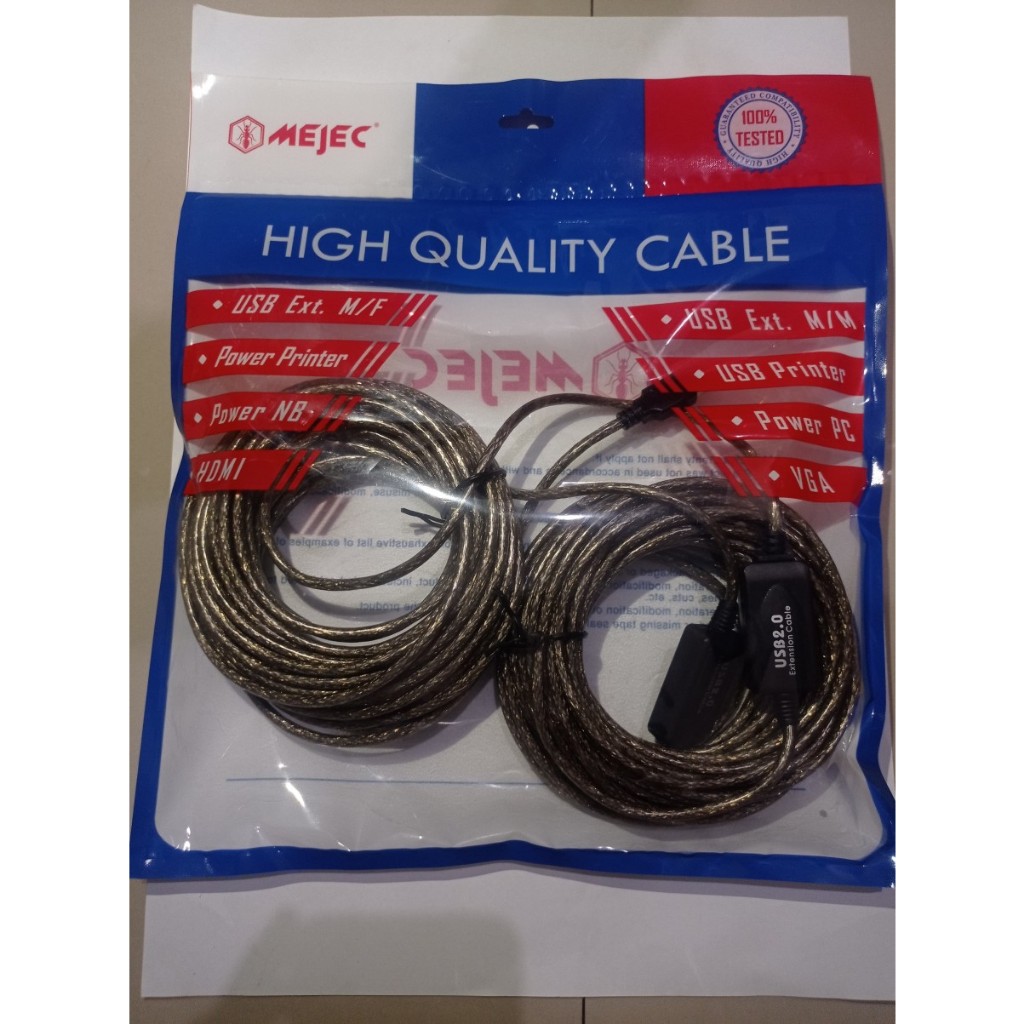 Mejec Kabel USB Extension Perpanjangan Aktif 20 Meter