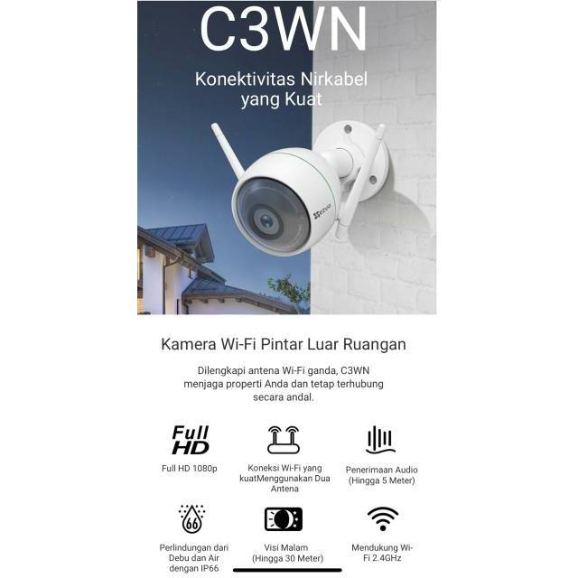 CCTV EZVIZ WIFI OUTDOOR C3WN 2MP 1080P Night Vision