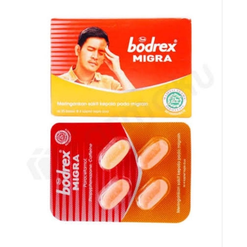 

BODREX MIGRA (1 STRIP 4 TABLET) UNTUK SAKIT KEPALA SEBELAH/MIGRAIN