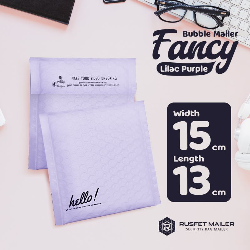 

AMPLOP BUBBLE MAILER ENVELOPE BUBBLE PACKING OLSHOP LIGHT PURPLE 15X13