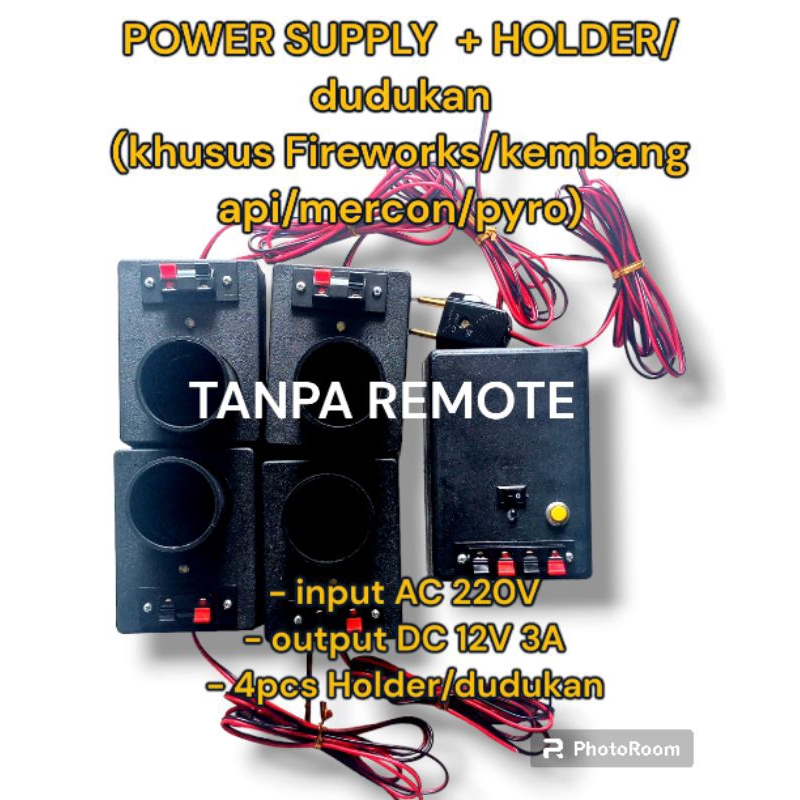 Power Supply (Adaptor)firing system  Khusus pyro + Holder (dudukan)