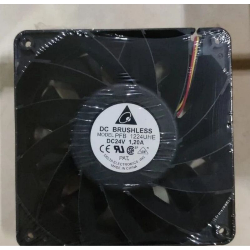 Kipas fan ukuran 12x12 cm DC 24V high speed 3 kabel