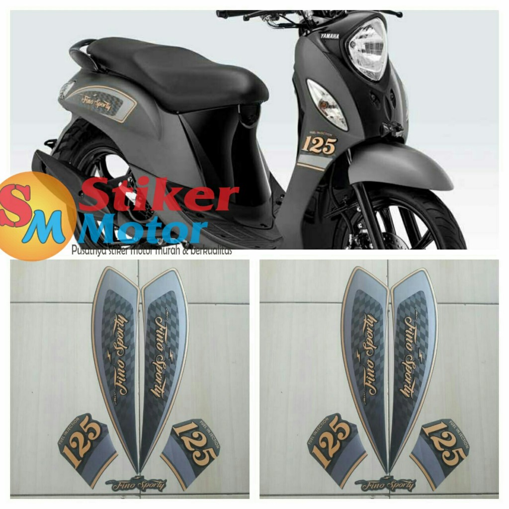 Sticker motor striping yamaha fino sporty 125 fi 2021 abu