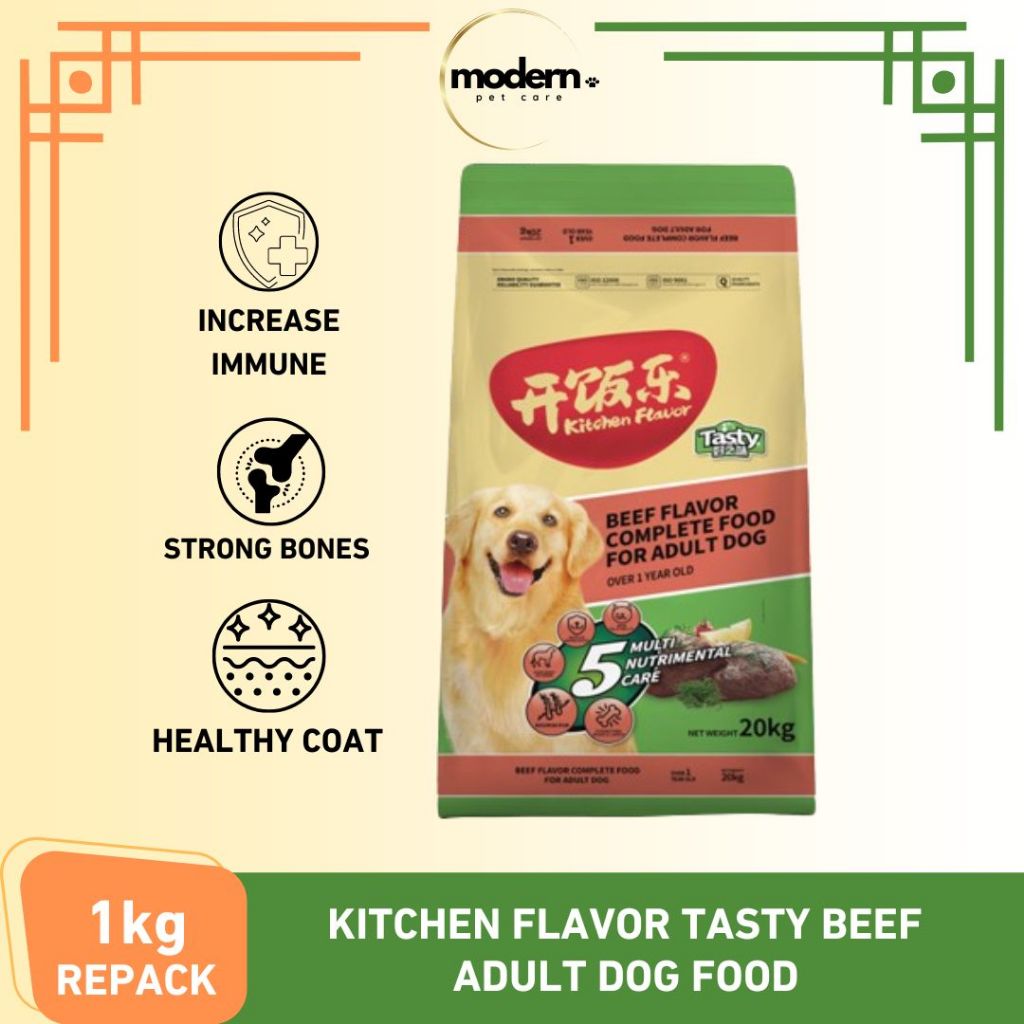 Kitchen Flavor Tasty Beef Adult Dog Food Repack 1kg