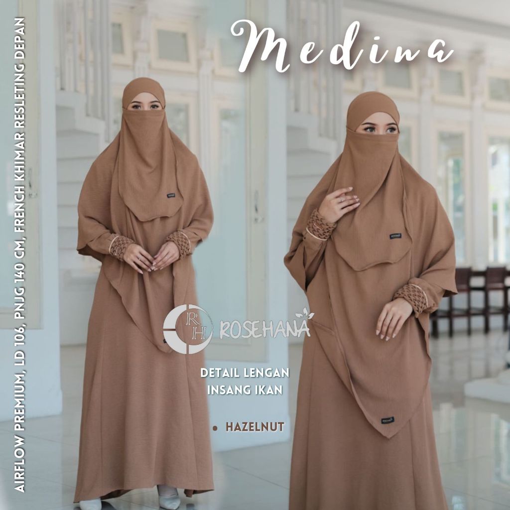 Set gamis syari dewasa french khimar cadar airflow premium