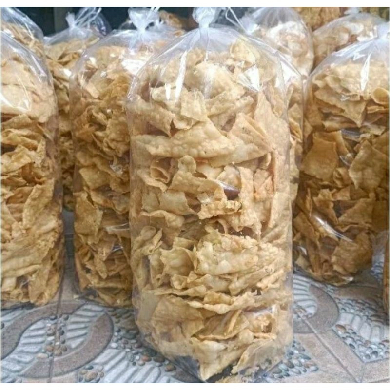 

kripik bawang (pangsit) gurih renyah